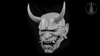 mask hannya demon devil ghost halloween japan japanese cosplay samurai facemask oni kabuki tsushima kabuto hobby diy 3d print model - Mito3D