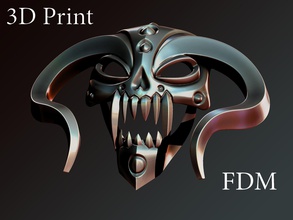 mask horned art skull 3dpirnt print printable fdm ender zbrush highpoly daemon design warcraft wow sculpture bone undead sculptures 3d print model - Mito3D