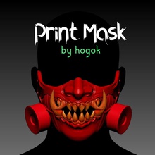 Maske druckbar Helm scifi Cosplay 3d drucken Modell Modellieren poly Rendern Takelwerk Häuten uv Kartierung Texturierung fut Rigg Hobby DIY 3d print model - Mito3D
