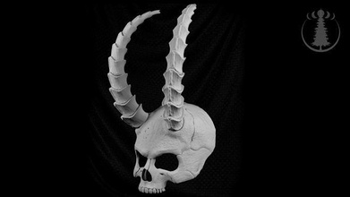 maske kafatası boynuz iblis kostüm oyunu cadılar bayramı kask oyuncak parti şeytan w40k warhammer 3dprint yazdırılabilir yazdır hobi kendin yap 3d print model - Mito3D