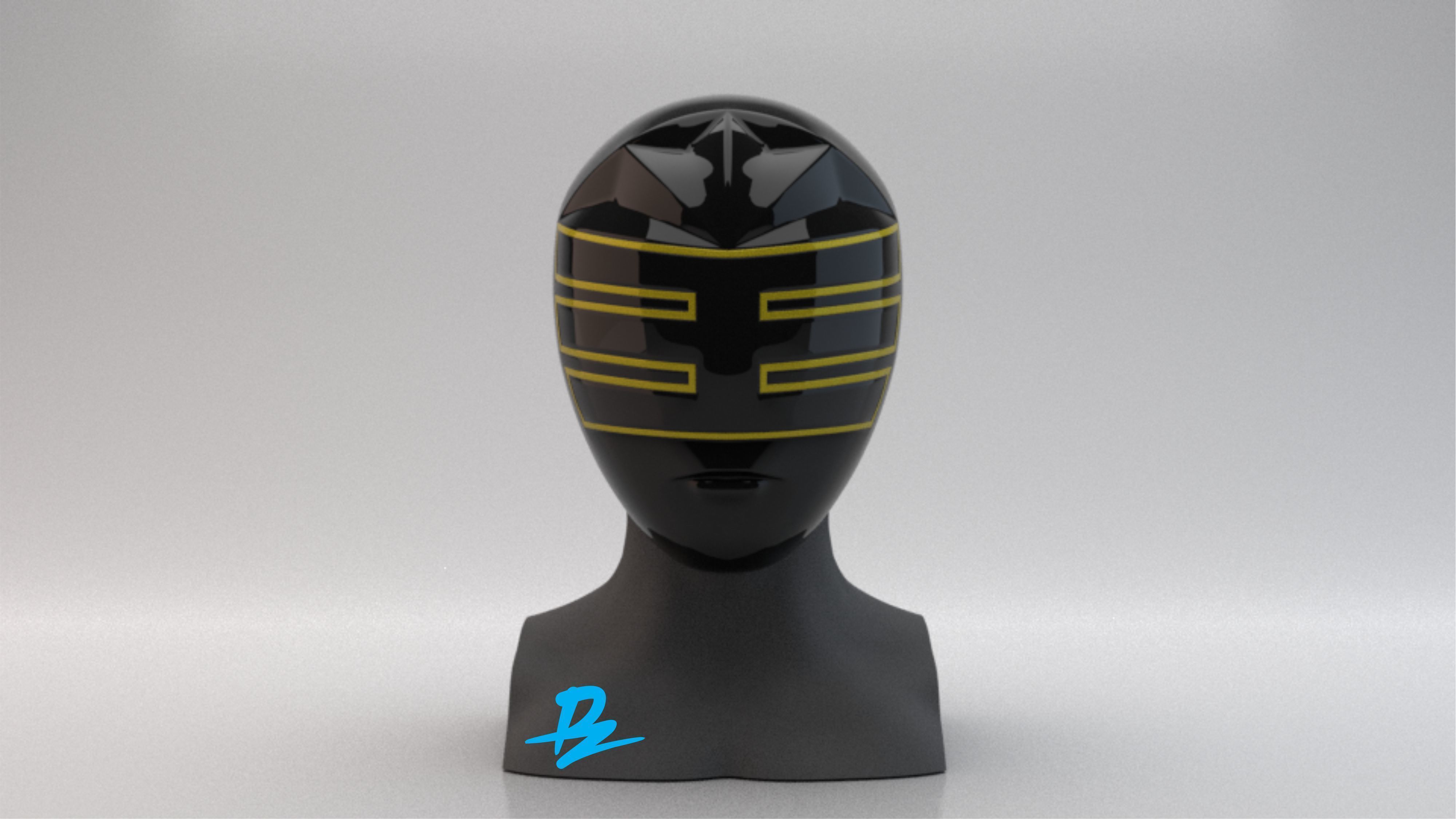 mascarar zeo ouro guarda powerranger sentai oranger zeoranger capacete cosplay tokusatsu sentaiblack rangerblack arte varreduras réplicas 3D print model - Mito3D