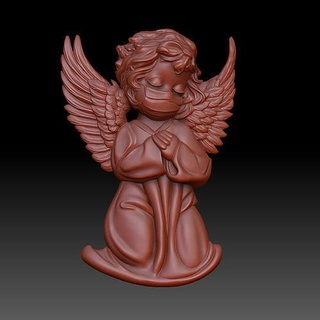 masked angel cnc relief angels memorial monument little art 3d print model - Mito3D
