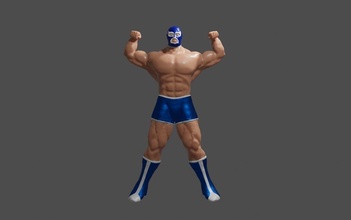 maskiert kämpfer lucha libre krieger miniatur muskulös ringen kampf spielzeug charakter fantasie mexiko maske wwe bodybuilder lutador stark spiele spielzeuge 3d print model - Mito3D
