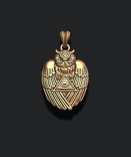 Duvarcı baykuş göz ihtiyat kolye Illuminati bisikletçi mason para Tanrı piramit üçgen mühür emaye Mısırlı Tapınakçı takı erkek erkekler doğa ol Mason Masonik 3d print model - Mito3D