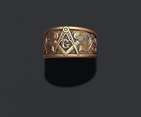 mason ring illuminaten freimaurer geld auge pyramide dreieck signet emaille ägyptisch templer schmuck männlich männer natur ol eule masson molar ringe 3d print model - Mito3D