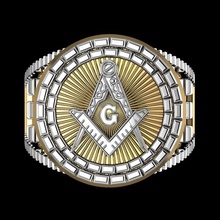masonic ring 73 time symbol gold minute illustration wallclock jewelry rings 3d print model - Mito3D