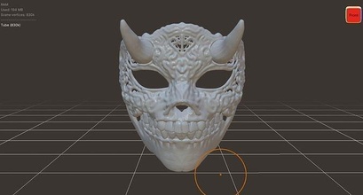 mascarade masque démon Halloween art 3d print model - Mito3D