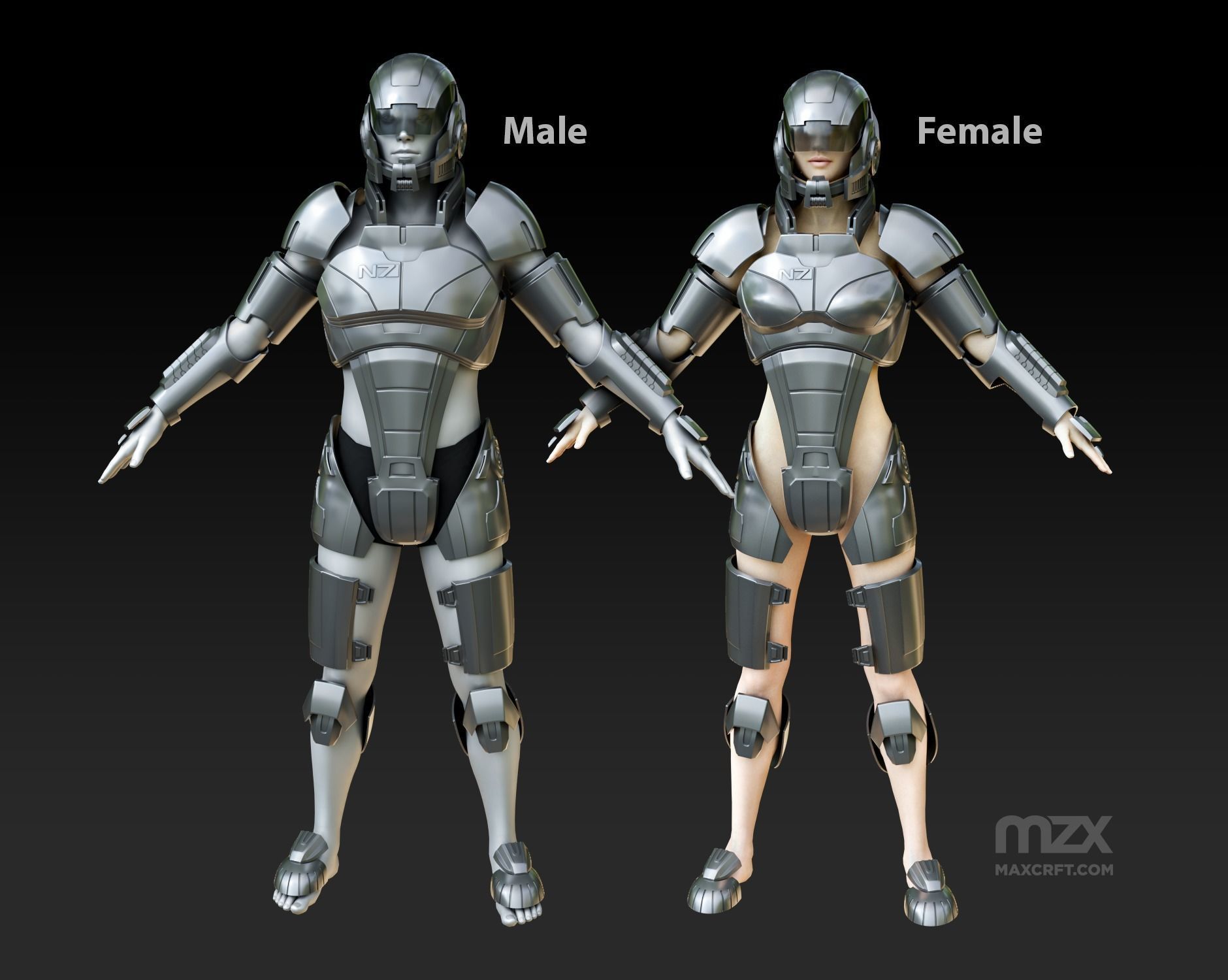 massa n7 completo uomo modello 3d printing armatura maschio femmina casco indossabile cosplay giochi giocattoli 3D print model - Mito3D