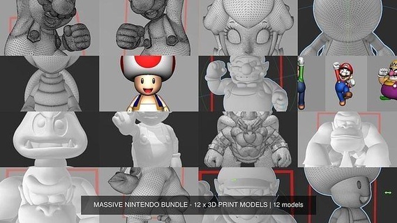 büyük nintendo paket 12 3d Yazdır modeller Süper Mario Luigi benzin pompası prenses şeftali karakurbağası yoshi eşekkong video oyunu değiştirmek n64 anime manga oyuncak şekil oyunlar oyuncaklar 3d print model - Mito3D