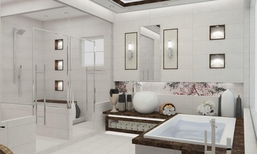 casa de banho principal com estilo moderno a elegante único masterbathroom o design interior 3d print model - Mito3D
