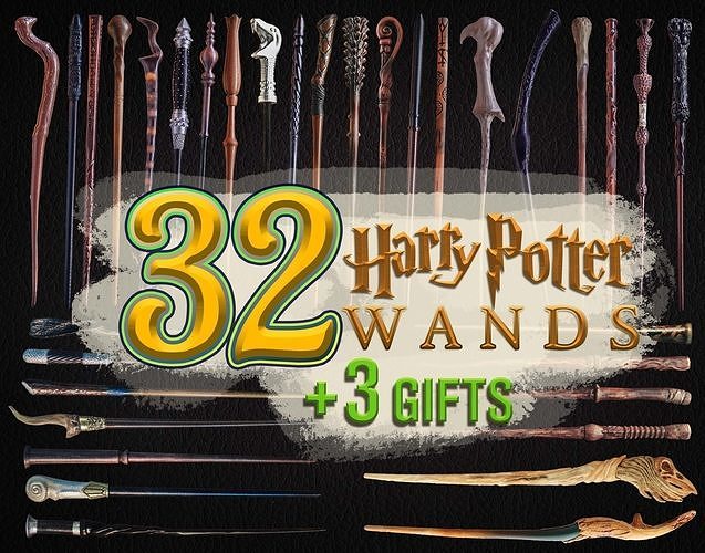 maître collection of harry potier 32 baguettes 3 cadeau baguette magique ollivandres seigneur voldemort poudlard albus dumbledore hermione granger malefoy weasley severus snape fantastique bêtes triton escroc diagonale ruelle sorcier monde département 56 noble mortel reliques hagrid énigme draco jeux jouets jeu accessoires 3D print model - Mito3D