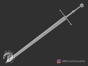 mastercrafted wolven steel sword witcher - fan art cosplay blade halloween game accessories equipment weapon toys demon fantasy bladed games 3d print model - Mito3D