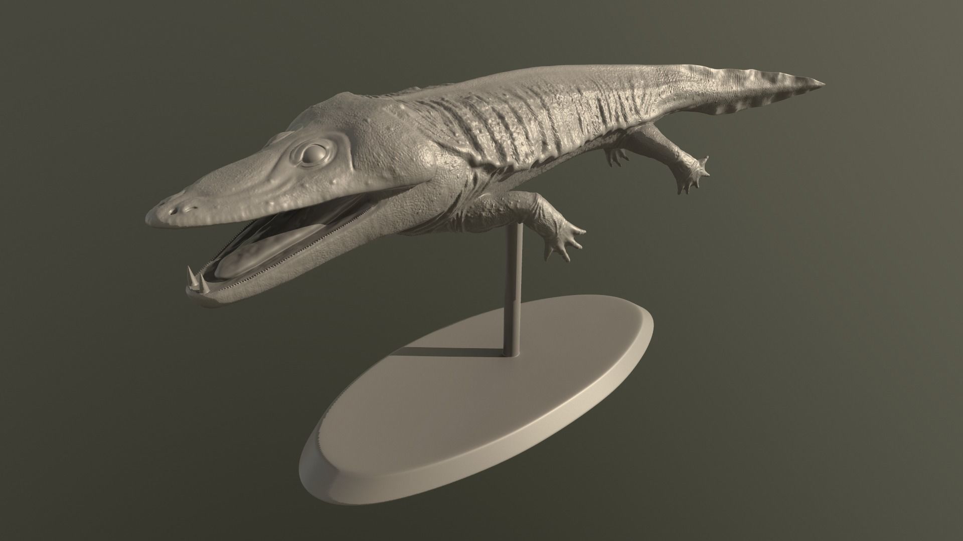 mastodonsaurus paleontologia dinosauro estinto tirannosauro rex arte sculture 3D print model - Mito3D