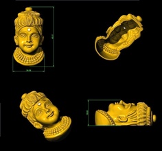 mataji visage or art bijoux symbole illustration industriel pendentifs 3d print model - Mito3D