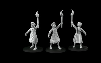 match girl fantasy football patreon kickstarter fairy tales disney sad fire blood bowl rpg character dungeon medieval lady games toys game accessories 3d print model - Mito3D