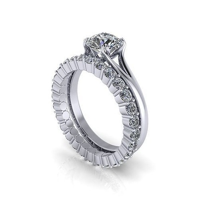 corrispondenza diamante anelli pacchetto gioiello gemma fidanzamento nozze gioielleria squillare argento oro engagement moda sterlina pendente collana bellezza orecchini ciondoli 3d print model - Mito3D