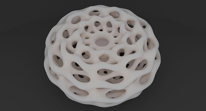 math object 0043 mathematical mathart geometric geometrical solid pattern art lattice voronoi organic stereolithography abstract perforated shape printable 3d print model - Mito3D