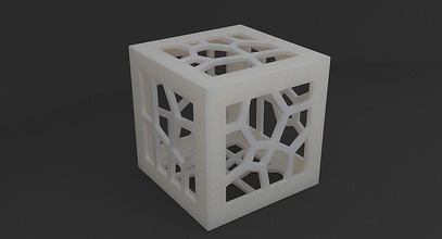 oggetto math 0044 art per la matematica modello il pannello forma cubo piazza box voronoi astratto geometrica geometrico cubi stampabile solido matematiche arte 3d print model - Mito3D