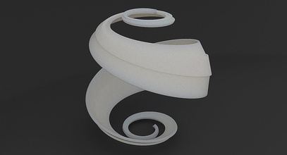 math object 0045 art mathematical sculpture luxodrome spiral sphere spherical helix geometry geometric abstract shape statue 3d print model - Mito3D
