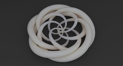 matemáticas objeto 0047 matemático mathart arte espiral toro nudo retorcido mandala resumen giro remolino geométrico forma bobina curva colgante pendiente sagrado geometría 3d print model - Mito3D