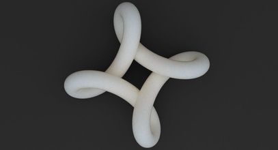 math object 0052 art mathematical design geometry twisted knot euclidean prime polynomial 3d printable geometric shape spiral 3d print model - Mito3D