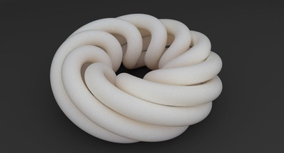 math object 0054 art mathematical model geometric shape spiral twisted abstract complex printable stl 3d knot 3d print model - Mito3D