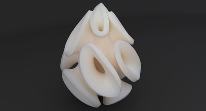 matemáticas objeto 0055 arte matemático ciencias geométrico forma resumen impreso voronoi extraterrestre huevo ciencia fi 3d imprimible ornamento 3d print model - Mito3D