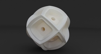 objet math 0058 - futuriste de la sphère art les mathématiques l'art abstraite forme géométrique cubique sci fi gratuite 3d imprimable prêt à imprimer balle anti-stress science scientifique mathart géométriques mathématique 3d print model - Mito3D