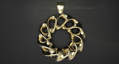 math object 0066 - scherk-collins torus pendant minimal surface scherk mathematical abstract geometric shape necklace jewelry design art twisted collins pendants 3d print model - Mito3D