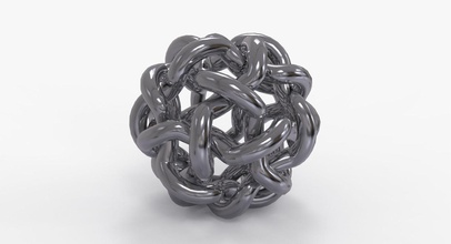 math object 0069 art mathematical mathart geometric geometry geometrical shape tangle orderly abstract knot sphere spherical 3d print model - Mito3D