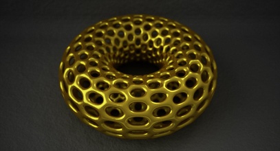 math objet 0080 torus voronoi géométrie symbole géométrique forme donut mathématique abstrait mathart art imprimable impression 3dprint 3d stl 3d print model - Mito3D