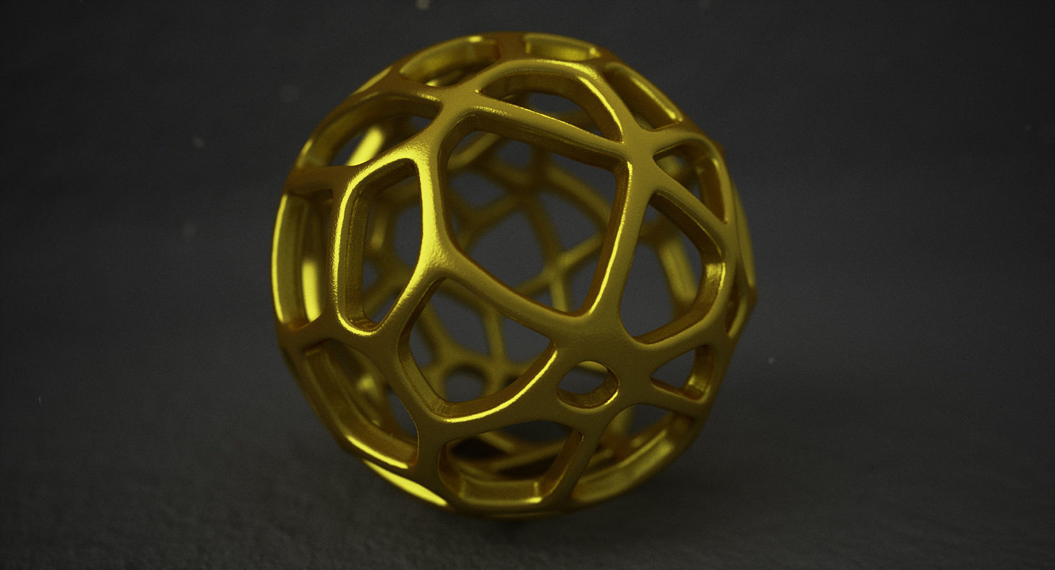 math object 0082 sphere shape ball abstract voronoi mathematical geometric geometrical mathart model printable 3dprint art 3D print model - Mito3D
