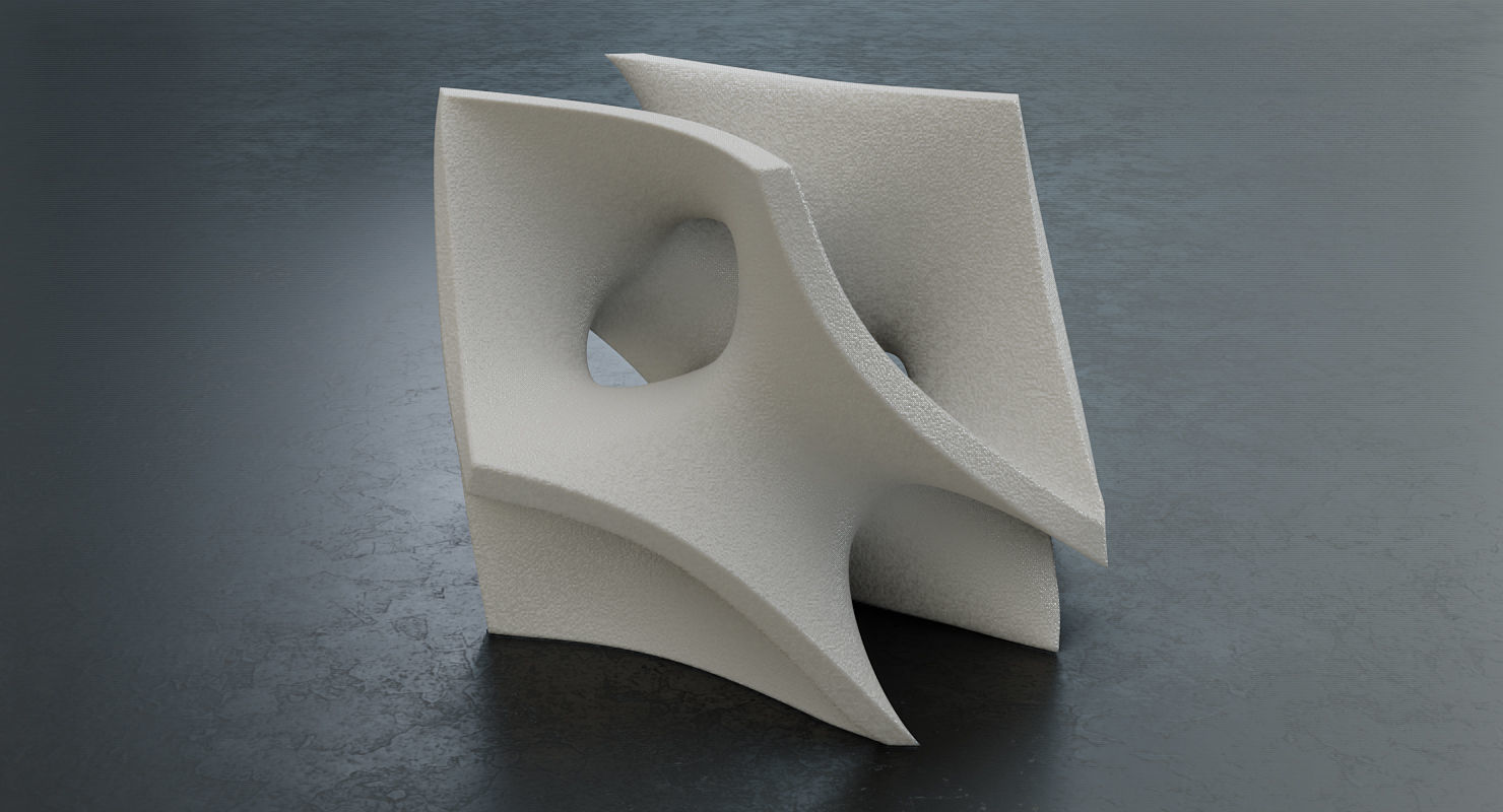 math object 0090 batwing schoen surface geometric mathematical art design printable shape jewelry 3D print model - Mito3D