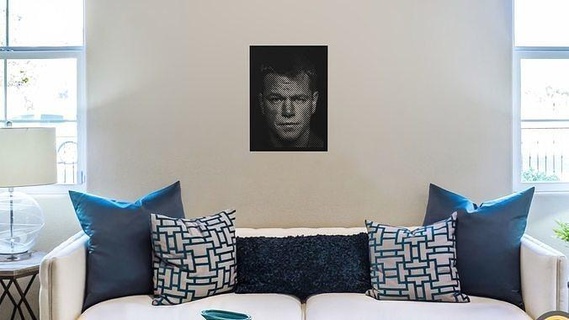 mat Damon art demi teinte portrait mur autocollant célébrité panneau image Cadre artiste populaire célèbre targaryen 3d print model - Mito3D