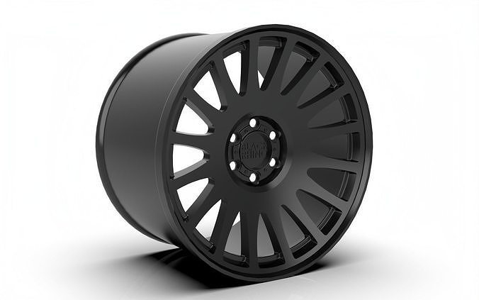 matte black rhino bullhead wheel series american racing printable model steel aluminum tire machinery isolated technology sterling bevel hobby diy automotive 3D print model - Mito3D