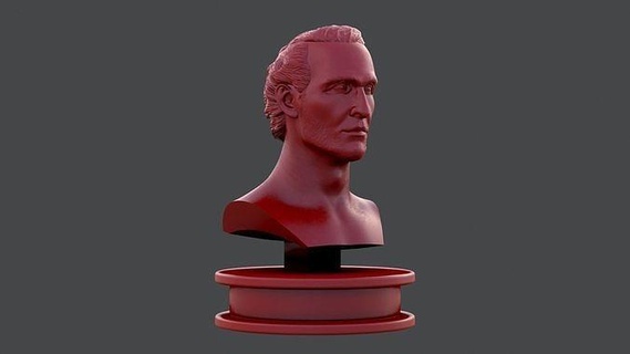 Matthew McConaughey Oscar Darsteller Kunst Porträt Berühmtheit Skulptur Akademie Hollywood Kino filmstar Film interstellar Skulpturen 3d print model - Mito3D