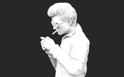 Maverick homme fumeur cigarette Humain figure diorama personnage miniature art sculptures 3d print model - Mito3D