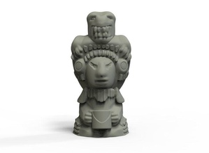 maya zahl 2 skulptur statue aztekisch artefakt uralt pyramide mexiko kunst skulpturen 3d print model - Mito3D