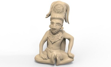 maya zahl 4 skulptur mexiko kultur stein statue figur aztekisch sammlerstück olmec inka kunst skulpturen 3d print model - Mito3D