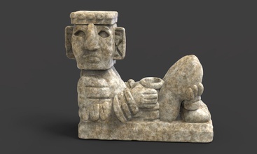 maya zahl 6 skulptur mexiko stein kultur aztekisch inka statue natur felsen amerika kunst skulpturen 3d print model - Mito3D