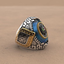 maya hombres anillo dedo plata joyería joya anillos 3d print model - Mito3D