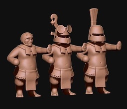 maya guerrero estatua 500ac guatemala estatuilla arqueológico miniaturas figuritas ornamento 3dprint 3d antiguo gatos cerámico arte esculturas 3d print model - Mito3D