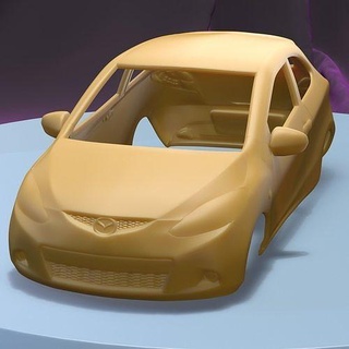 Mazda demio 2010 imprimível carro corpo fenda escalextrico Tamiya rc miniz controle rastejante ninco Kyosho scx axial jogos brinquedos acessórios 3d print model - Mito3D