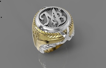 mb ring jewelry riing 21 gold silver jewel diamond gem jewellery gems diamonds gemstones rings 3d print model - Mito3D