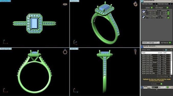 mcd-069 diamond ring bands 3dprint cad platinum engagement solitaire stone jewelry rings 3d print model - Mito3D