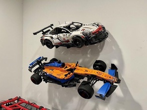 mclaren f1 lego wall mount wallmount bracket display bricks race car vehicle formula 1 racing games toys 3d print model - Mito3D