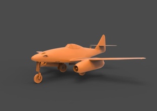 me262 orange avion messerschmitt schwalbe luftwaffe monde guerre ii seconde mondiale fusil bombardier 262 jet plaine loisir diy automobile 3d print model - Mito3D