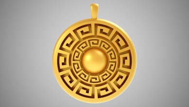 meandro collana gioielli antichi di antiquariato bella confine cerchio classico decorativo il design disegno floreale fiore ornamento d'oro greco chiave ellenica labirinto collane 3d print model - Mito3D
