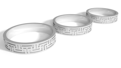 meandr ornament ring pack art 006 3d print model jewelry printeble printing jewelru business rings 3d print model - Mito3D