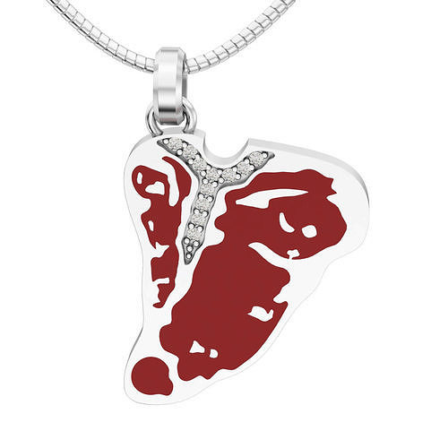 Viande pendentif bijoux or argent pendentifs imprimable diamant Collier gemme platine brillant porc boeuf steak 3D print model - Mito3D